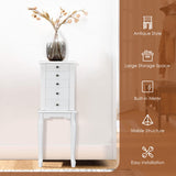 NNECW Jewelry Armoire Cabinet with Top Flip Mirror 4 Drawers-White