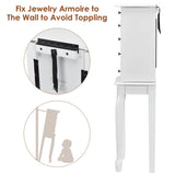 NNECW Jewelry Armoire Cabinet with Top Flip Mirror 4 Drawers-White