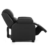 NNECW Upholstered Kid Lounge Sofa with Easy Clean PU Cover for Playroom Living Room Bedroom Black