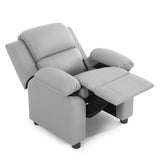 NNECW Upholstered Kid Lounge Sofa with Easy Clean PU Cover for Playroom Living Room Bedroom Gray