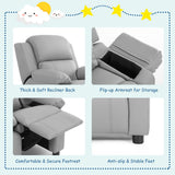 NNECW Upholstered Kid Lounge Sofa with Easy Clean PU Cover for Playroom Living Room Bedroom Gray