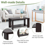 NNECW Coffee Table with Open Storage Shelf