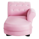 NNECW Pink Kids Sofa with PVC Leather and Embedded Crystals