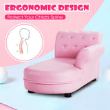 NNECW Pink Kids Sofa with PVC Leather and Embedded Crystals