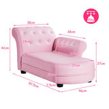 NNECW Pink Kids Sofa with PVC Leather and Embedded Crystals
