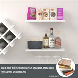 NNECW Set of 5 Wall Mount Wine Rack Set with Storage Shelves and Glass Holder