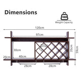 NNECW Wall-mounted Wine Rack with Glasses Holder for Kitchen/Living Room/Bar