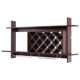 NNECW Wall-mounted Wine Rack with Glasses Holder for Kitchen/Living Room/Bar