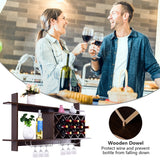 NNECW Wall-mounted Wine Rack with Glasses Holder for Kitchen/Living Room/Bar