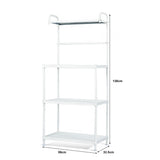 NNECW 4-Tier Microwave Oven Stand Storage with Mesh Wire Shelves for Kitchen/Living Room/Office