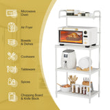 NNECW 4-Tier Microwave Oven Stand Storage with Mesh Wire Shelves for Kitchen/Living Room/Office