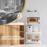 NNECW 4-Tier Microwave Oven Stand Storage with Mesh Wire Shelves for Kitchen/Living Room/Office