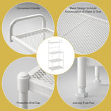 NNECW 4-Tier Microwave Oven Stand Storage with Mesh Wire Shelves for Kitchen/Living Room/Office
