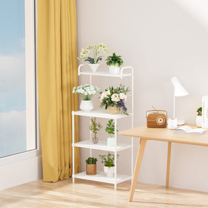 NNECW 4-Tier Microwave Oven Stand Storage with Mesh Wire Shelves for Kitchen/Living Room/Office