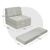 NNECW Tri-folding Floor Lounge Sofa Bed with Upholstered Cushion for Home
