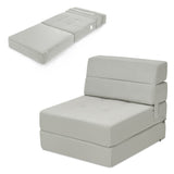 NNECW Tri-folding Floor Lounge Sofa Bed with Upholstered Cushion for Home