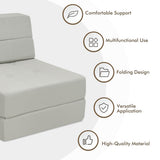 NNECW Tri-folding Floor Lounge Sofa Bed with Upholstered Cushion for Home