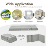 NNECW Tri-folding Floor Lounge Sofa Bed with Upholstered Cushion for Home