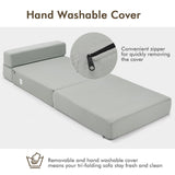 NNECW Tri-folding Floor Lounge Sofa Bed with Upholstered Cushion for Home