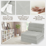 NNECW Tri-folding Floor Lounge Sofa Bed with Upholstered Cushion for Home