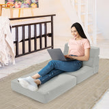 NNECW Tri-folding Floor Lounge Sofa Bed with Upholstered Cushion for Home