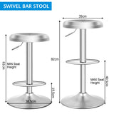 NNECW Adjustable Swivel Bar Stool with Footrest for Kitchen-2 pieces