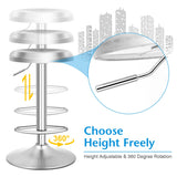 NNECW Adjustable Swivel Bar Stool with Footrest for Kitchen