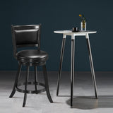 NNECW Accent Wooden Swivel Bar Height Stool for Dining Room-Black-61 cm