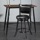 NNECW Accent Wooden Swivel Bar Height Stool for Dining Room-Black-61 cm