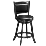 NNECW Accent Wooden Swivel Bar Height Stool for Dining Room-Black-61 cm