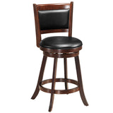 NNECW Accent Wooden Swivel Bar Height Stool for Dining Room-Brown-61 cm