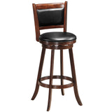 NNECW Accent Wooden Swivel Bar Height Stool for Dining Room-Brown-74 cm
