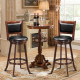 NNECW Accent Wooden Swivel Bar Height Stool for Dining Room-Brown-74 cm