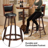 NNECW Accent Wooden Swivel Bar Height Stool for Dining Room-Brown-74 cm