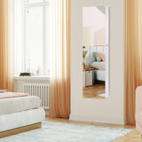 NNECW Lockable LED Mirror Jewelry Cabinet with Full Screen Mirror for Bedroom-White