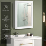 NNECW Mirror Cabinet with Wall Mounted for Bathroom/Kitchen-White
