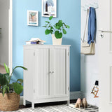 NNECW Floor Storage Cabinet with Double Door and Shelf for Bathroom
