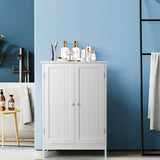 NNECW Floor Storage Cabinet with Double Door and Shelf for Bathroom