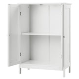 NNECW Floor Storage Cabinet with Double Door and Shelf for Bathroom