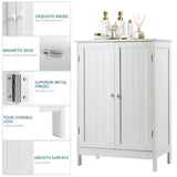 NNECW Floor Storage Cabinet with Double Door and Shelf for Bathroom