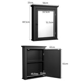 NNECW Cabinet with Height-adjustable Shelf for Bathroom/Hallway-Black