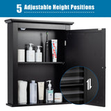 NNECW Cabinet with Height-adjustable Shelf for Bathroom/Hallway-Black