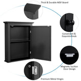 NNECW Cabinet with Height-adjustable Shelf for Bathroom/Hallway-Black