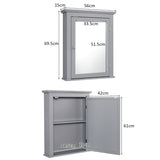 NNECW Cabinet with Height-adjustable Shelf for Bathroom/Hallway-Grey