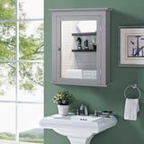 NNECW Cabinet with Height-adjustable Shelf for Bathroom/Hallway-Grey