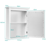 NNECW Cabinet with Height-adjustable Shelf for Bathroom/Hallway-White