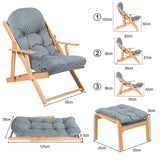 NNECW 3-Position Adjustable Recliner Armchair with Footrest Stool Ottoman for Home/Office/ Living Room/Patio