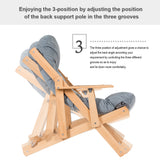NNECW 3-Position Adjustable Recliner Armchair with Footrest Stool Ottoman for Home/Office/ Living Room/Patio