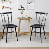 NNECW Set of 2 Steel Dining Chairs with Curved Backrest for Restaurant/Cafe