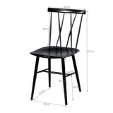 NNECW Set of 2 Steel Dining Chairs with Curved Backrest for Restaurant/Cafe